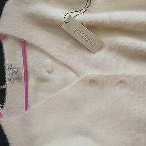 Rachel Zoe Cream Button Sweater Size Medium